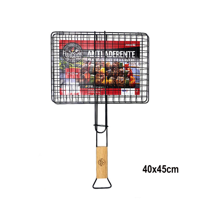 immagine-1-fun-cook-griglia-antiaderente-con-manico-in-legno-per-barbecue-40x45cm-57241-ean-8025950572416