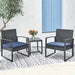 green island set 3 pezzi polyrattan per giardino con 2 poltrone 1 tavolo nero e cuscini blu bistrot ean 8054143038019