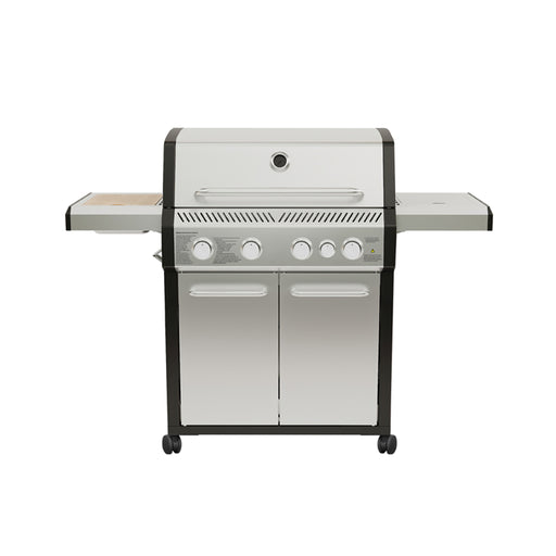 itimat bbq a gas etna con 4 bruciatori fornello laterale e porta alimenti in acciaio