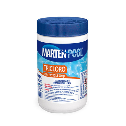 immagine-1-marten-tricloro-90-1kg-cloro-effervescente-a-lenta-dissoluzione-pastiglie-200gr-ean-8056646330270
