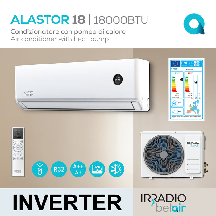 melchioni climatizzatore inverter 18000 btu irradio belair kit alastor 18 a r32 ean 8006012376876