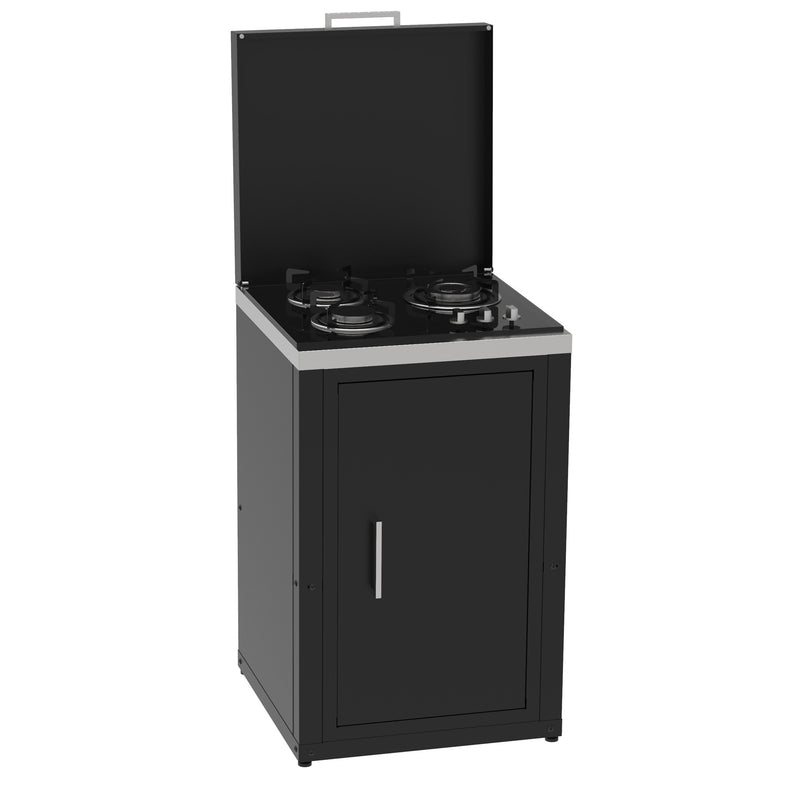 soleilux modulo fornello a 3 fuochi con coperchio e anta con vano bombola l 607 x p 607 x h 90cm ean 8058753794198