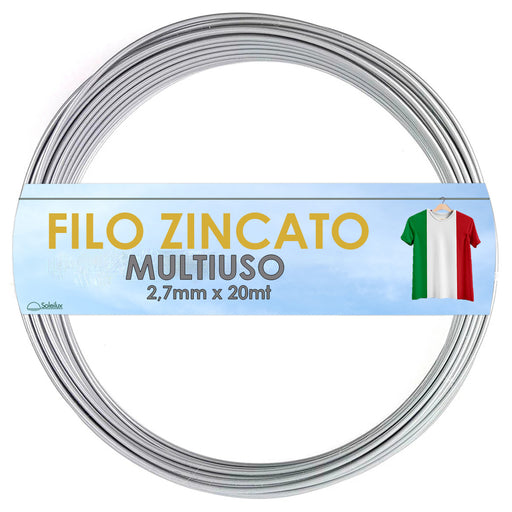 soleilux soleilux filo multiuso zincato 27mm x 20m resistente e antiruggine prodotto italiano ean 8058753794068