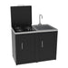 soleilux soleilux set cucina da esterno a gas 2 elementi con lavello rubinetto e tagliere incassato struttura in acciaio e piano in acciaio inox nero ean 8058753791418