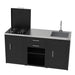 soleilux soleilux set cucina da esterno a gas 3 elementi con lavello rubinetto e tagliere con 2 cassetti estraibili struttura in acciaio e piano in acciaio inox nero ean 8058753798035