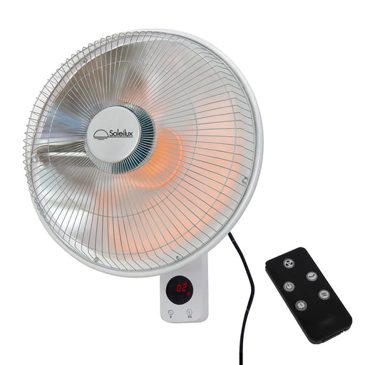 soleilux stufa da parete con 2 velocita 40cm telecomando a distanza oscillazione automatica dal design elegante stufa murale ean 8058753796529