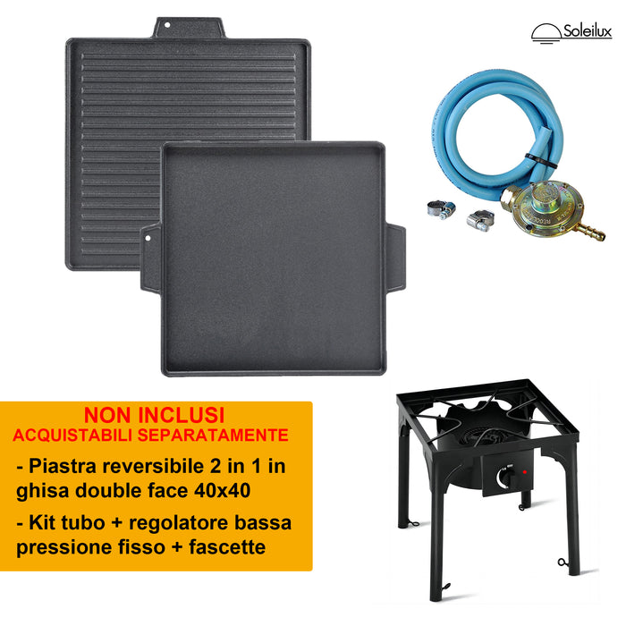 soleilux fornellone 3 in 1 rialzato da esterno gpl con accensione piezo 40x40cm h 81cm
