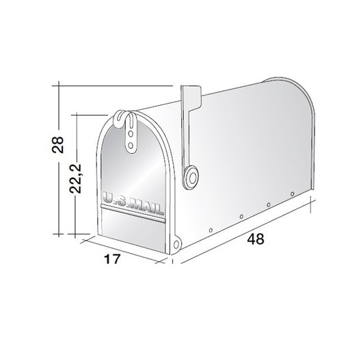 alubox cassetta postale americana topolino argento alubox 18usa1ar ean 8011639002121