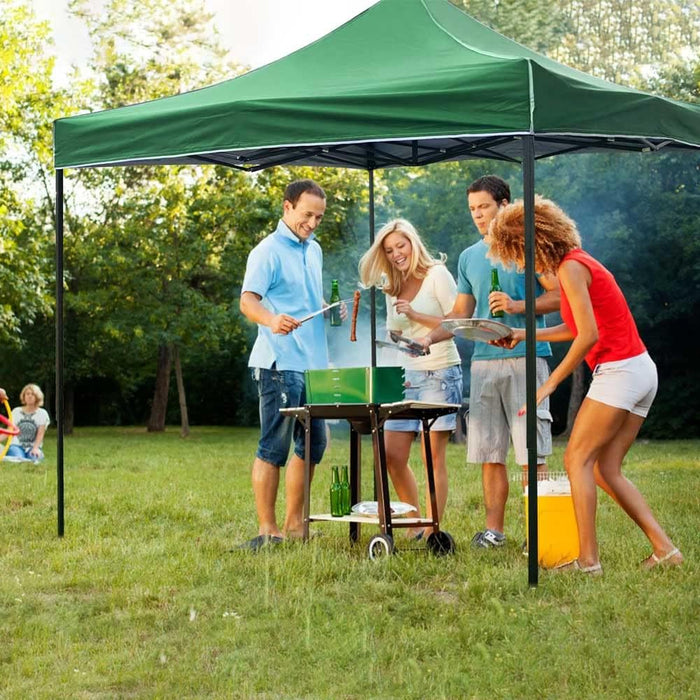 cilvani gazebo richiudibile 3x3mt pieghevole a fisarmonica automatico mercato tenda fiera verde ean 8026158900025