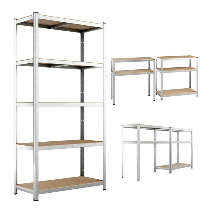immagine-2-dreamwell-2-x-scaffale-in-metallo-zincato-5-ripiani-per-carichi-pesanti-180x90x40-ean-8054143010817