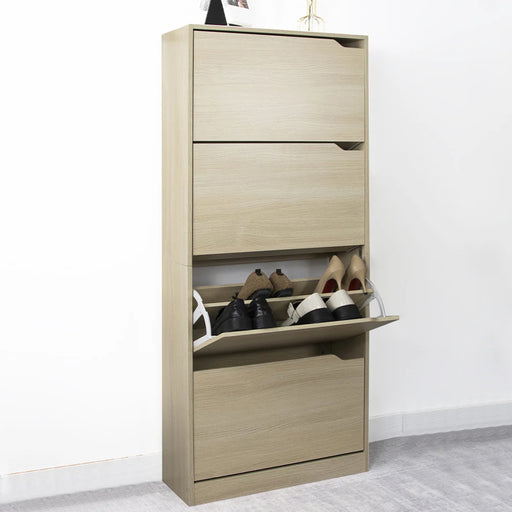 immagine-2-dreamwell-scarpiera-salvaspazio-a-4-ante-portascarpe-in-legno-63x24x150-olmo-ean-8054143034233