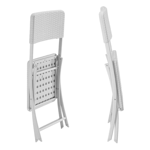 dreamwell set 2 sedie pieghevoli in polyrattan bianco da esterno salvaspazio giardino bianco ean 8054143039924