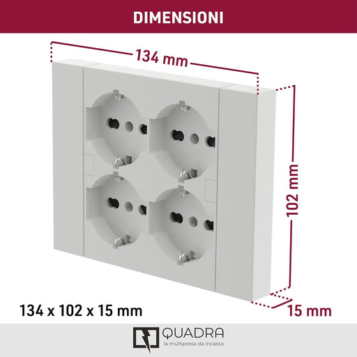 electraline 3pmark spa multipresa da incasso quadra 4 prese bianco ean 8011439221050