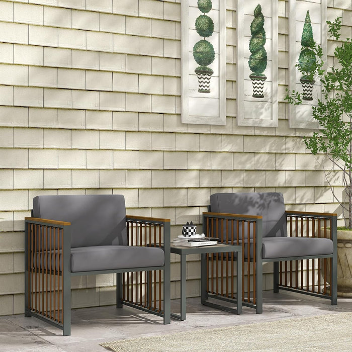 generico set da giardino 3 pezzi in rattan e acciaio con 2 sedie 66x68x68 cm e tavolino da caffe 45 cm