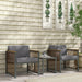 generico set da giardino 3 pezzi in rattan e acciaio con 2 sedie 66x68x68 cm e tavolino da caffe 45 cm