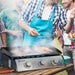 green island piastra barbecue a gas in acciaio smaltato con 3 bruciatori potenza 7 5 kw 3 zone di cottura e coperchio