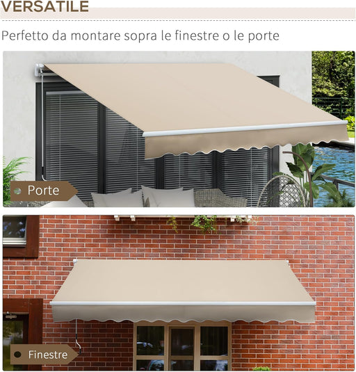 solarius tenda da sole avvolgibile a bracci motorizzata elettrica disponibile in 2 misure beige tinta unita ean 8050055059944