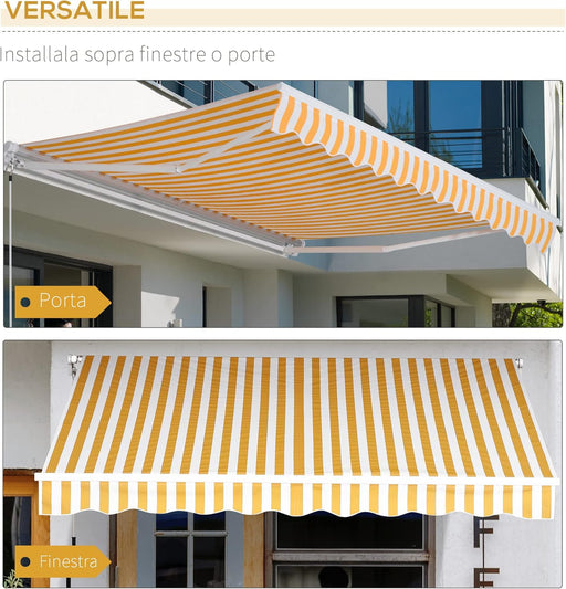 solarius tenda da sole avvolgibile a bracci motorizzata elettrica disponibile in 2 misure giallabianca ean 8050055059937