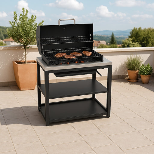 soleilux modulo barbecue a carbone con scaffale aperto l 90 x p 607 x h 90cm ean 8058753796581