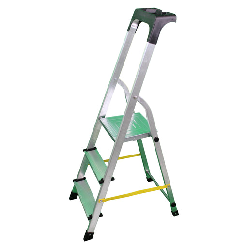 soleilux soleilux scala in alluminio unica 3 gradini con portaoggetti portata certificata 150kg en131 tuv ean 8058753799469