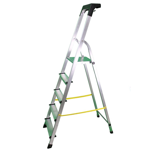soleilux soleilux scala in alluminio unica 5 gradini con portaoggetti portata certificata 150kg en131 tuv ean 8058753792873