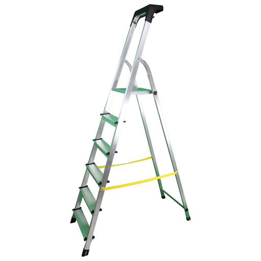 soleilux soleilux scala in alluminio unica 6 gradini con portaoggetti portata certificata 150kg en131 tuv ean 8058753791739