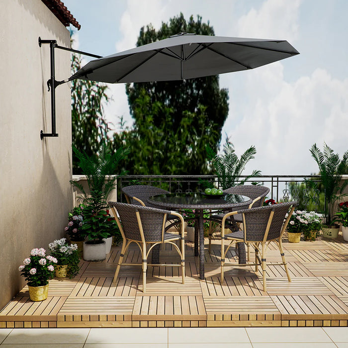 immagine-3-dreamwell-ombrellone-a-muro-300-cm-parasole-parete-struttura-metallo-gazebo-air-vent-grigio-parete-300-cm-ean-8054143037913