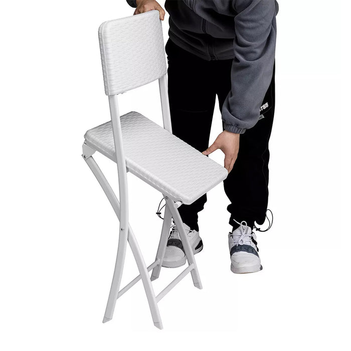 dreamwell set 2 sedie pieghevoli in polyrattan bianco da esterno salvaspazio giardino bianco ean 8054143039924