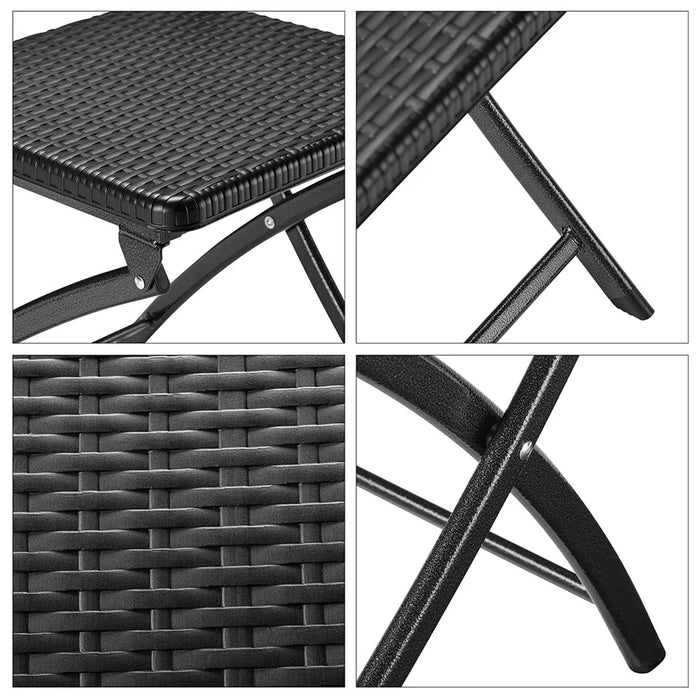 dreamwell set 2 sedie pieghevoli in polyrattan bianco da esterno salvaspazio giardino nero ean 8054143005806