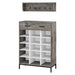 immagine-3-dreamwell-set-ingresso-scarpiera-e-appendiabiti-da-parete-portascarpe-con-15-scomparti-grigio-ean-8054143036763