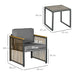 generico set da giardino 3 pezzi in rattan e acciaio con 2 sedie 66x68x68 cm e tavolino da caffe 45 cm