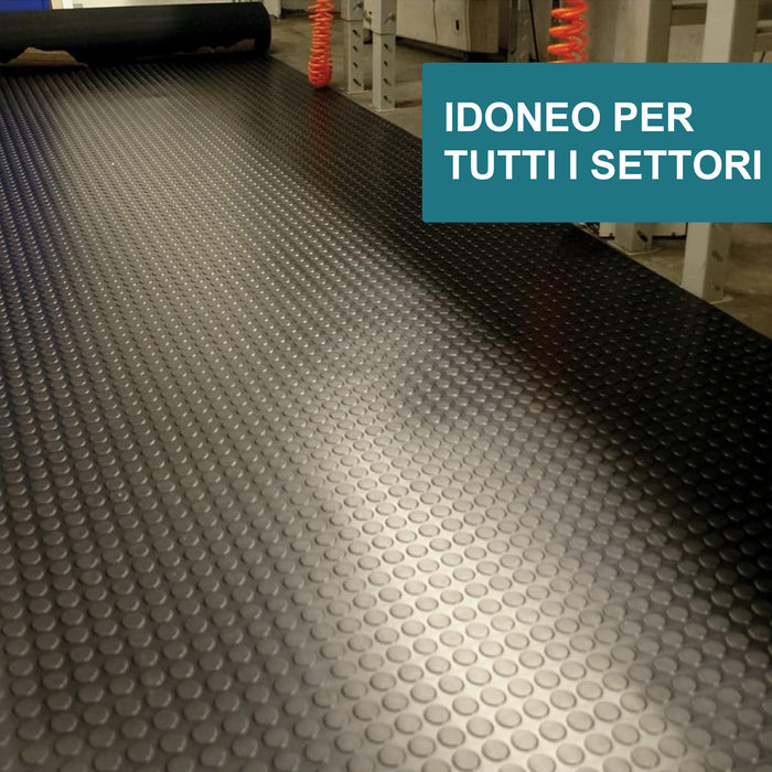 soleilux 1mt x 20mt pavimento antiscivolo bolflex bullonato copripavimento bollato in pvc 12mm antracite ean 8058753791326