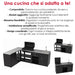 soleilux soleilux set cucina da esterno a gas 2 elementi con 2 cassetti estraibili struttura in acciaio e piano in acciaio inox nero ean 8058753799650