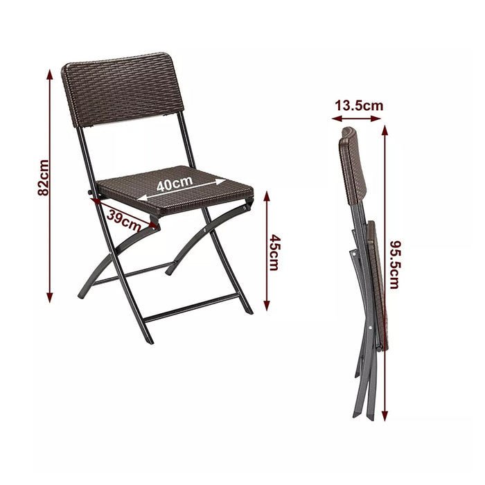 dreamwell set 2 sedie pieghevoli in polyrattan bianco da esterno salvaspazio giardino marrone ean 8054143005813