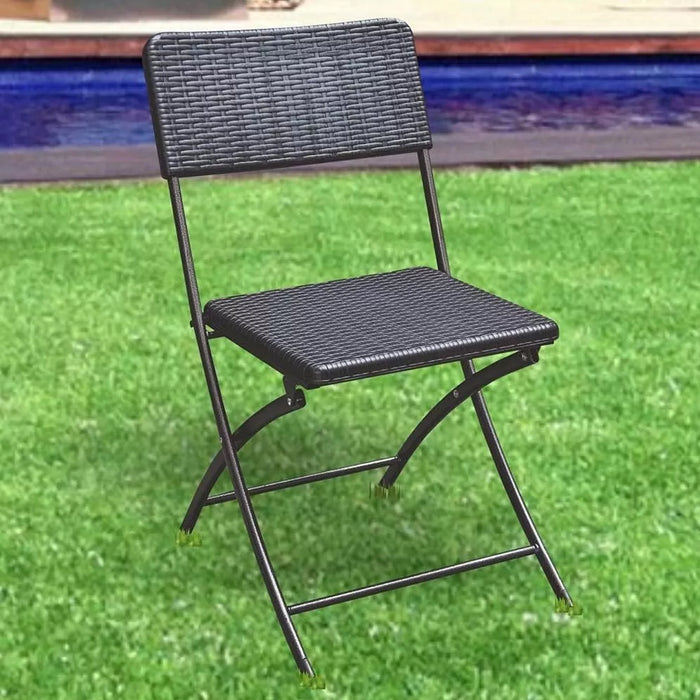 dreamwell set 2 sedie pieghevoli in polyrattan bianco da esterno salvaspazio giardino nero ean 8054143005806
