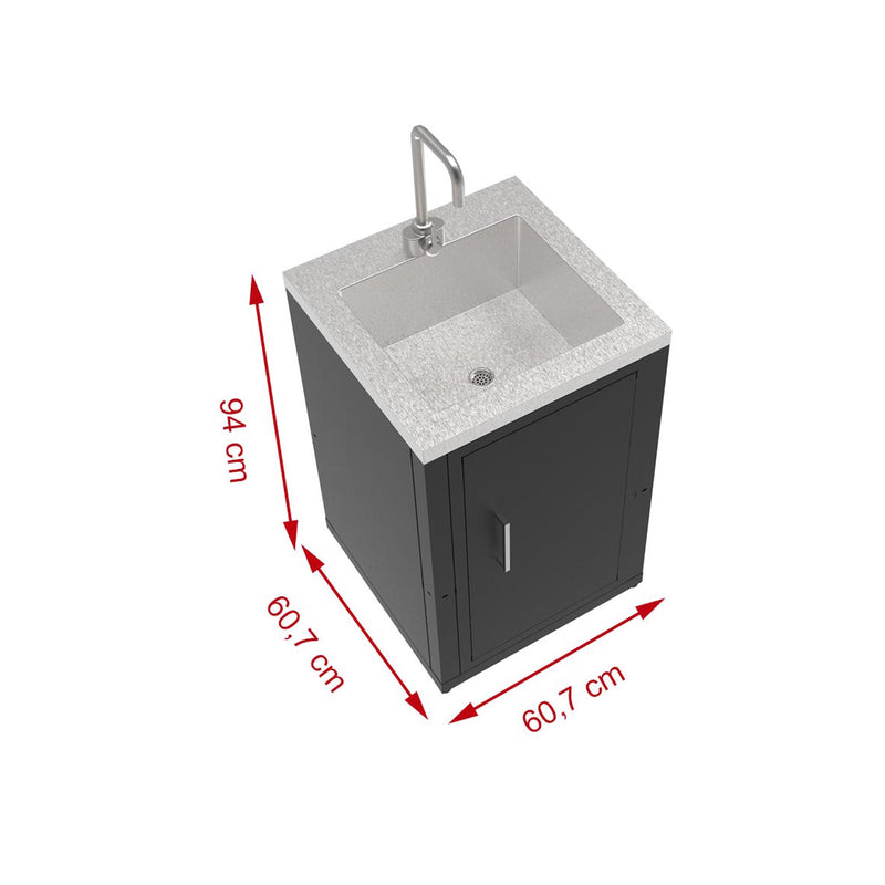 soleilux modulo lavello con rubinetto e tagliere l 607 x p 607 x h 90cm ean 8058753797458