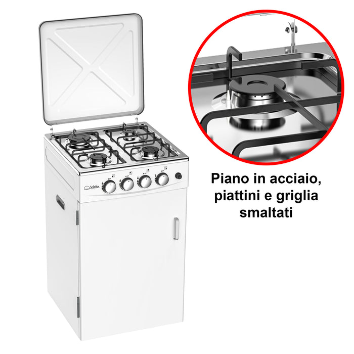 soleilux soleilux cucina da esterno 50x50cm h85cm con mobile portabombola e accensione piezo ean 8058753799995