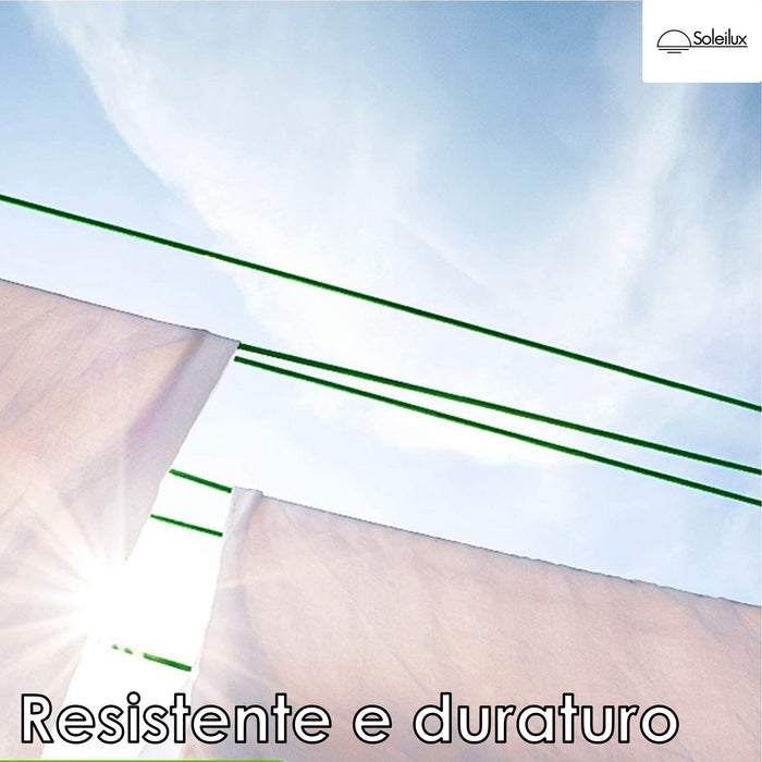 soleilux soleilux filo bucato stendibiancheria plastificato 27mm x 20m resistente e antiruggine prodotto italiano ean 8058753792118