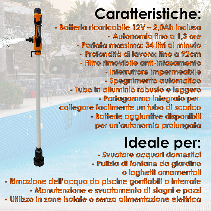 soleilux soleilux pompa a immersione con batteria ricaricabile 12v 20ah ean 8058753797434