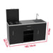 soleilux soleilux set cucina da esterno a gas 3 elementi con lavello rubinetto e tagliere con 2 cassetti estraibili struttura in acciaio e piano in acciaio inox nero ean 8058753798035