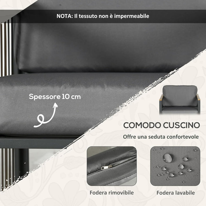 generico set da giardino 3 pezzi in rattan e acciaio con 2 sedie 66x68x68 cm e tavolino da caffe 45 cm