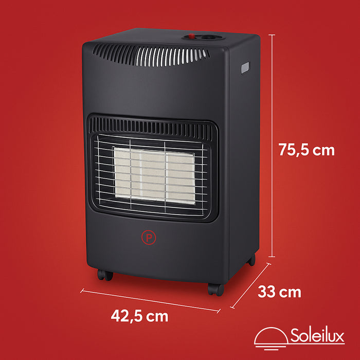 soleilux soleilux stufa catalitica a gas gpl a infrarossi etna 42kw 3 potenze con accensione piezo elettrica vano porta bombola dispositivo di sicurezza antiribaltamento controllo fiamma e livello ossigeno ean 8058753795492