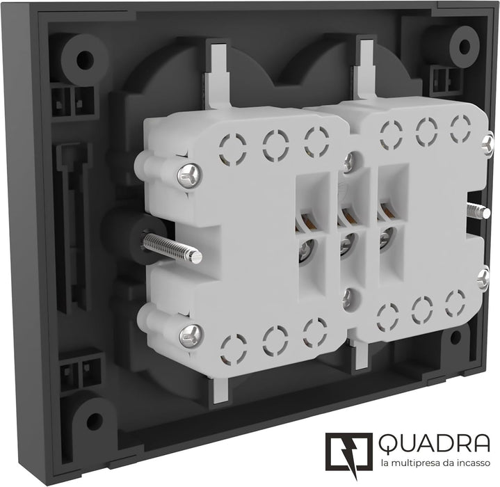 electraline 3pmark spa multipresa da incasso quadra 4 prese nera ean 8011439221159