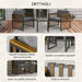 generico set da giardino 3 pezzi in rattan e acciaio con 2 sedie 66x68x68 cm e tavolino da caffe 45 cm