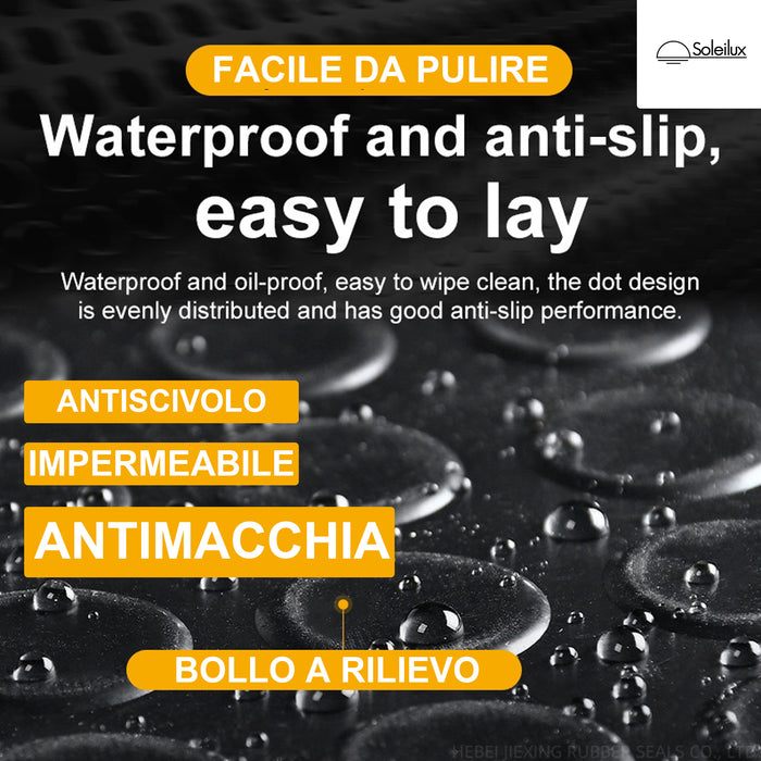 soleilux 1mt x 20mt pavimento antiscivolo bolflex bullonato copripavimento bollato in pvc 12mm antracite ean 8058753791326