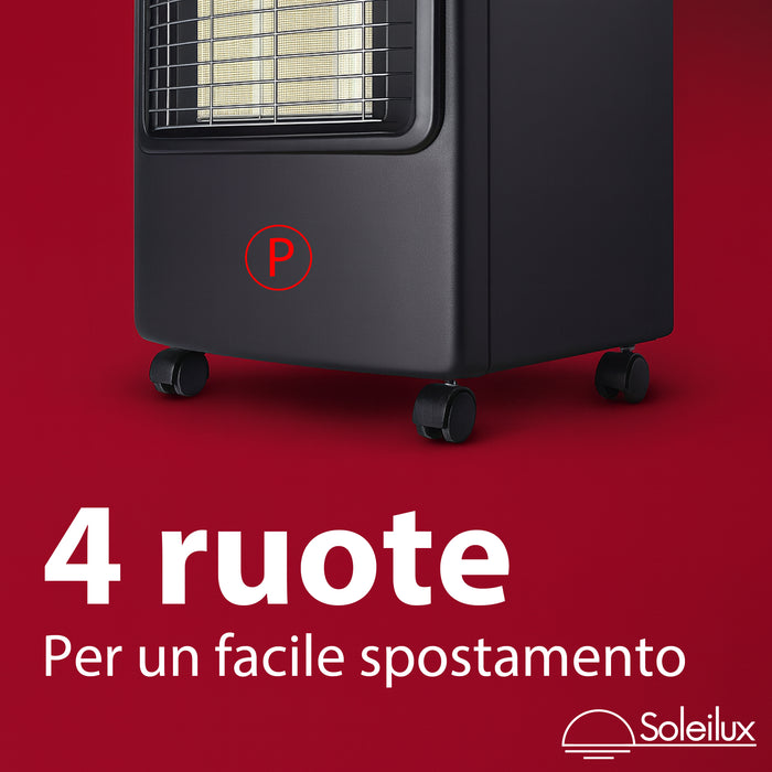 soleilux soleilux stufa catalitica a gas gpl a infrarossi etna 42kw 3 potenze con accensione piezo elettrica vano porta bombola dispositivo di sicurezza antiribaltamento controllo fiamma e livello ossigeno ean 8058753795492