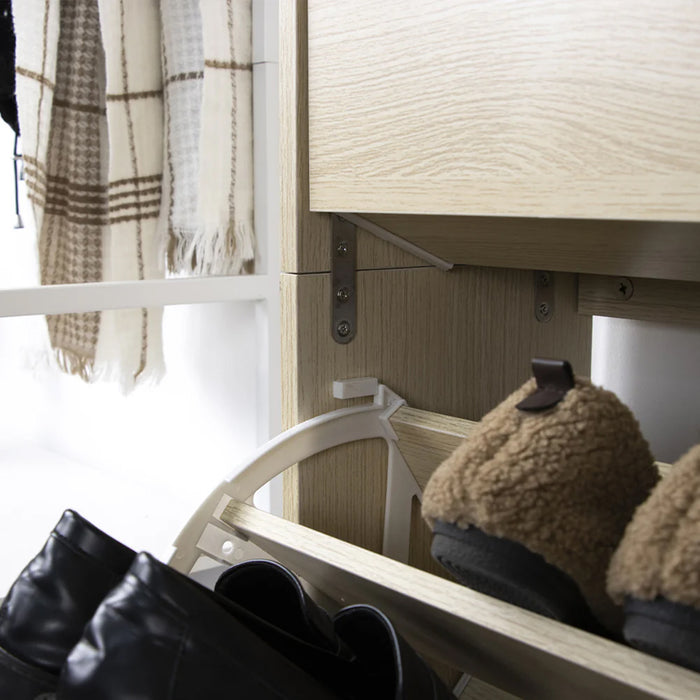 Scarpiera Verticale 4 Ante Doppia Profondità - In Legno Melaminico, Salvaspazio, Per Ingresso O Corridoio - Foto 14