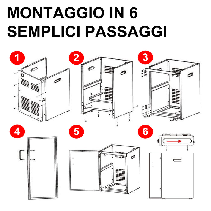 soleilux soleilux cucina da esterno 50x50cm h85cm con mobile portabombola e accensione piezo ean 8058753799995