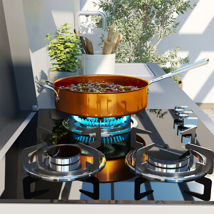 soleilux soleilux set cucina da esterno a gas 2 elementi con 2 cassetti estraibili struttura in acciaio e piano in acciaio inox nero ean 8058753799650