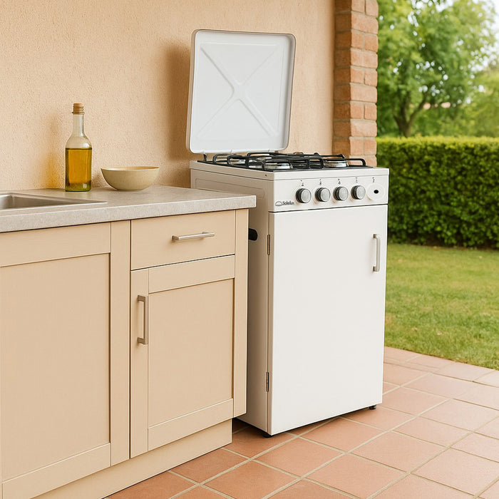 soleilux soleilux cucina da esterno 50x50cm h85cm con mobile portabombola e accensione piezo ean 8058753799995